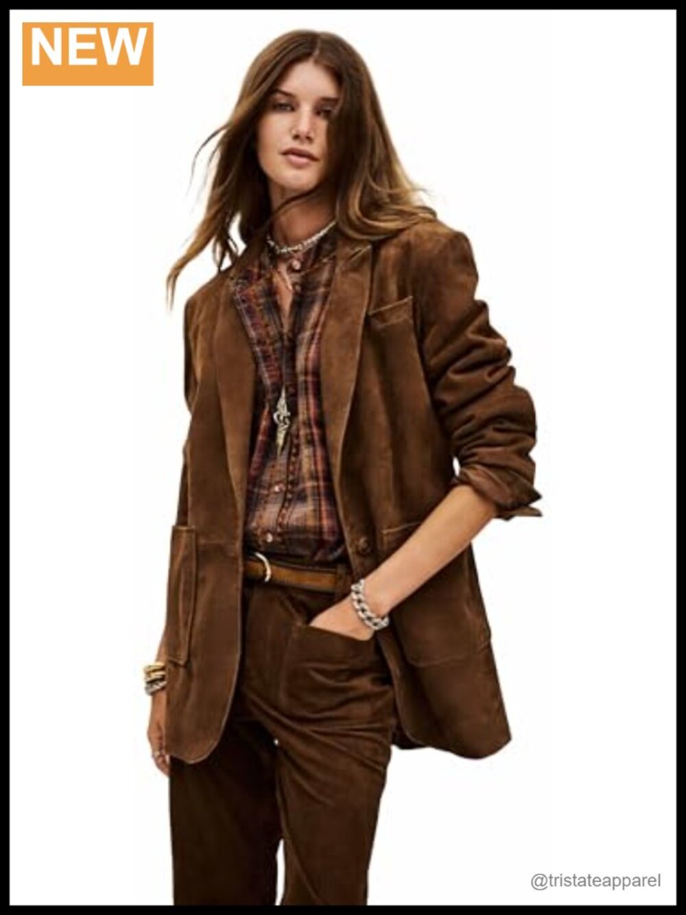 Women's Goatskin Leather Blazer Jacket Long